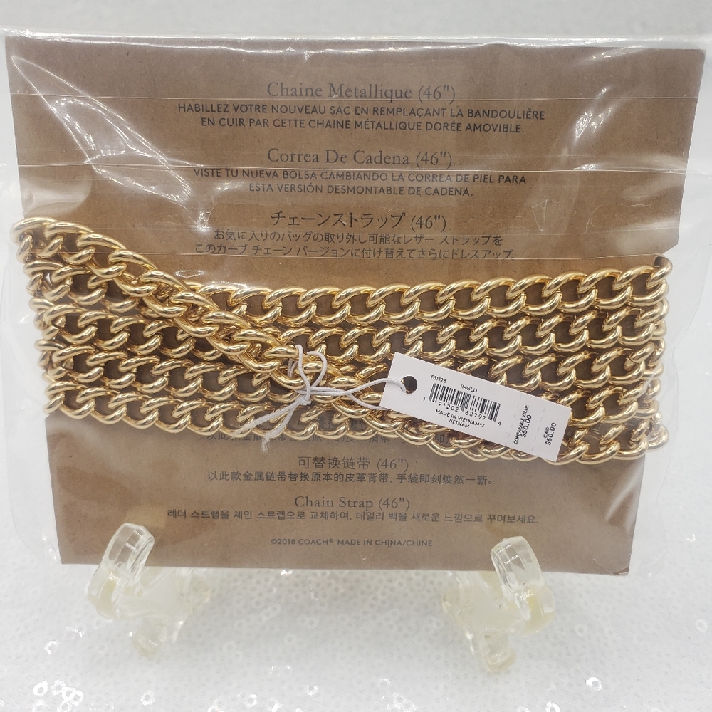 Coach Goldtone Crossbody Chain Replacement Strap Versatile Stylish - Picture 3 of 7